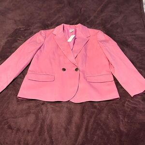 J. Crew Double-Breasted Pink Blazer